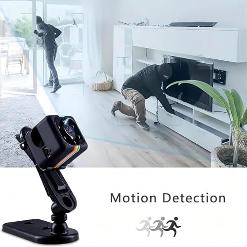 BOVTY 1080P Mini Spy Camera with Low Light Vision, Mini Portable Security Camera, Hidden Camera with Audio and Video Recorder for Home/Office Security Camera (Black) 5 41MXR LtPTL
