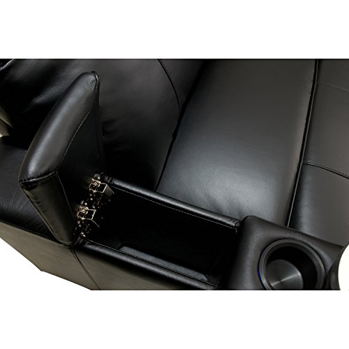 Octane Turbo Xl700 Black Bonded Leather With Manual Recline (Row Of 4 Straight Middle Loveseat) #TOP4