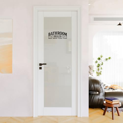Glass Bathroom Door 30in x 80in, White Doors with Frosted