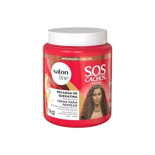 Salon Line, Creme de Pentear, SOS Cachos, Recarga de Queratina, Vegano - Para Cabelos Cacheados e Crespos, 1kg