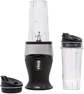 Ninja QB3001SS Ninja Fit Compact Personal Blender, for Shakes, Smoothies, Food Prep, and Frozen Blending, 700-Watt Base and (2) 16-oz. Cups & Spout Lids, Black