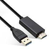 Velozym Câble USB 3.0 vers HDMI, 2.0M, USB 3.0/2.0 vers HDMI Mâles, Connecteur 1080p Full HD pour Moniteur, pour PC, Ordinateur Portable, HDTV, Compatible avec Windows