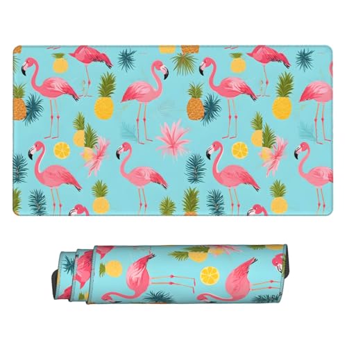 Tapis de souris de jeu extra large tapis de bureau design flamant rose 75x40cm