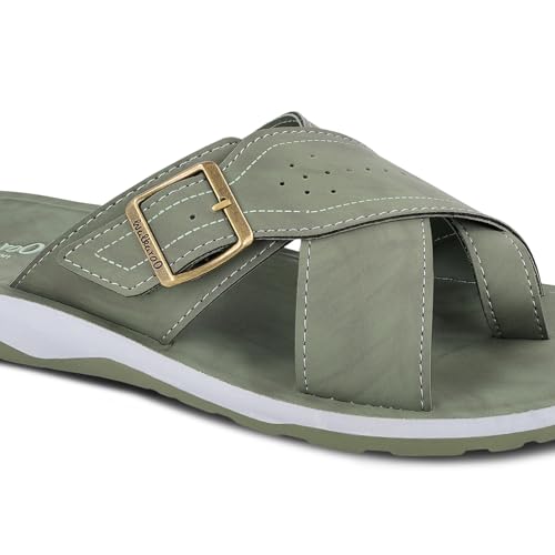 Image of WALKAROO Men's Fashion Sandals with Cushion Sole, Toe Rings, Woven Straps with Buckle and Lightweight - WE1352
