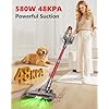 Cordless Vacuum Cleaner, 580W 48Kpa 65Mins Vacuum Cleaner for Home, Stand-Free Stick Vacuum, OLED Display, Auto Scrap Dust Tech, Lightweight, Anti-Tangle Vacuum Cordless for Woodfloor Carpet Pet Hair