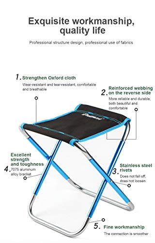 Banquinho dobrável ultraleve portátil para acampamento, mini cadeira de acampamento de alumínio para