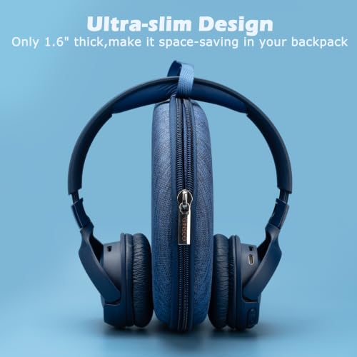 Image of Ginsco Case Compatible with JBL Tune 510BT /520BT /500BT /Junior 320, with Sony WH-CH520 /510, Ultra-Slim Hard Shell Headphone Case for On Ear Headphones (Blue)