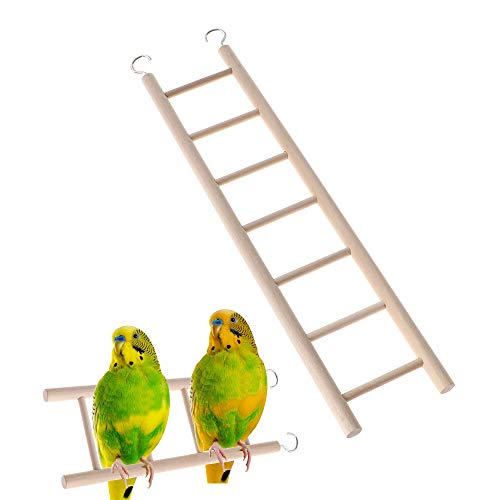 CULER Bird Wooden Ladder Rocking Perch Climbing Stairs Budgie Cage Toy Pet Supplies (32 * 7cm) - Image 5