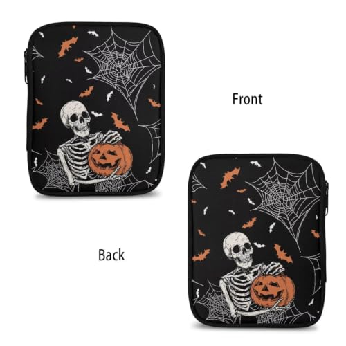 Image of Vanideaoty Skeleton Crochet Hook Bag Pumpkin Crochet Organizers | Knitting Needle Organizer Storage, Soft Easy to Clean, Outdoors, Halloween Decoration