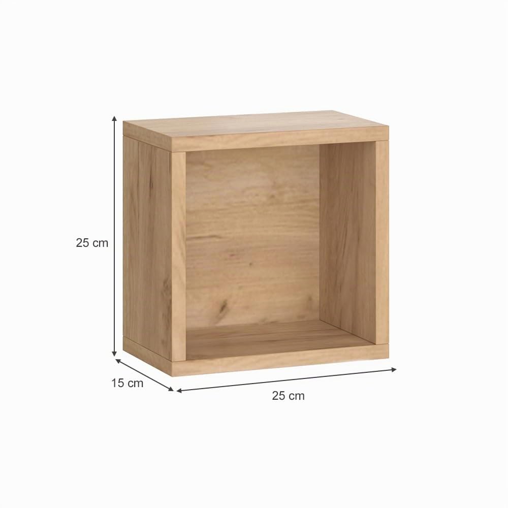 Vicco Mensola a muro Senyo, rovere Goldkraft, 25 x 25 cm set da 2, per il bagno, Tanto spazio per gli utensili da bagno