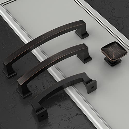 Amerdeco 10 Pack Oil Rubbed Bronze 4 Inch(102Mm) Hole Centers Kitchen Cabinet Pulls Cabinet Hardware Kitchen Handles For Cabinets Cupboard Handles Drawer Pulls Zh0009Orb #TOP1