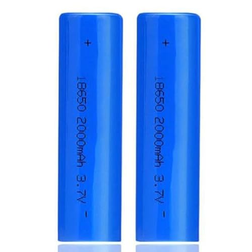 BaYte 3.7V 2000mAh Lithium-Ion Rechargeable Battery Replacement Battery Flat Head Battery, 2 Pcs