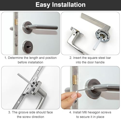 prota Vierkantstift 8mm x150mm Türgriff Spindelstange, 2 Stück Drückerstift Eisen Vierkantstift, Befestigungsstift Türgriff Stahl Spindelstange Massivstahl für Türklinke Innentür mit M6 Schraube