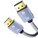 Cabo Displayport 8K v1.4 Blindado Ultra Resistente 32.4Gbps Freesync/Gsync 1080P@240Hz, 2K@165Hz, 4K@144Hz, 8K@60Hz Displayport X Displayport 1,5M/3M/5M (1,5M)