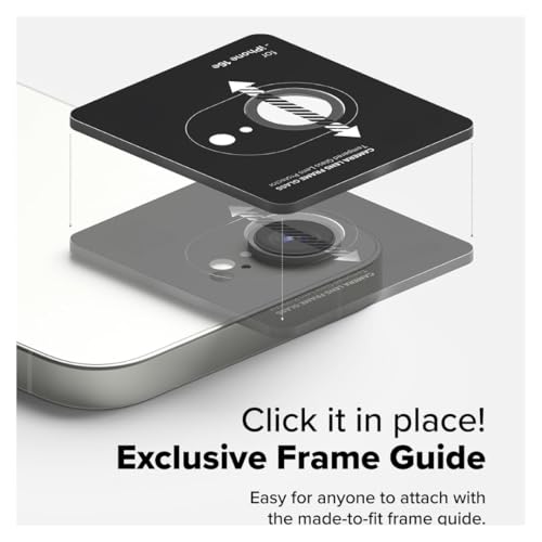 Image of Camera Lens Frame Glass Protector Compatible with iPhone 16e Anti-Fingerprint Ring Glass Protection and Aluminum Frame - Black (Same as Phone Color - Apple 16E)- Pack of 1