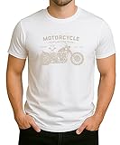 Motorcycle Ride Like The Wind Design   Graphique Chopper vintage avec look américain   T shirt pour homme style rétro, Blanc., XXL