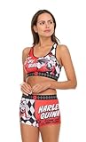 COCO BRANDS Harley Quinn Women's Sports Bra and Boxer Briefs Underwear Set with Racerback and Removable Pads, Good To Be Bad, Large