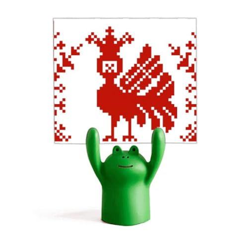 Porte-mémo grenouille en mosaïque rouge pour bureau