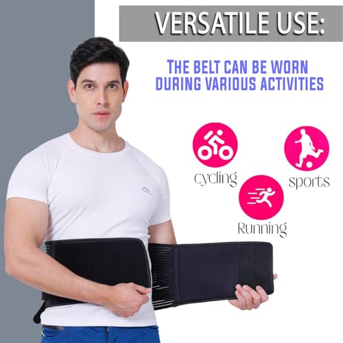 Image of ZEDAN Adjustable Lumbo Sacral Compression Belt for Men & Women | Hip, Waist & Lower Back Support Belt | Free Size Adjustable Back Support - Black