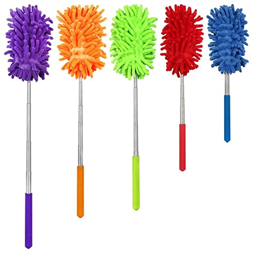 WARESHARK Veer Stofdoek Uitschuifbare Pole Multifunctionele Telescopische Lange Handvat Pluizige Microvezel Wasbare Schoonmaak Borstel Roterende Stofzuiger Thuis Kantoor Borstel