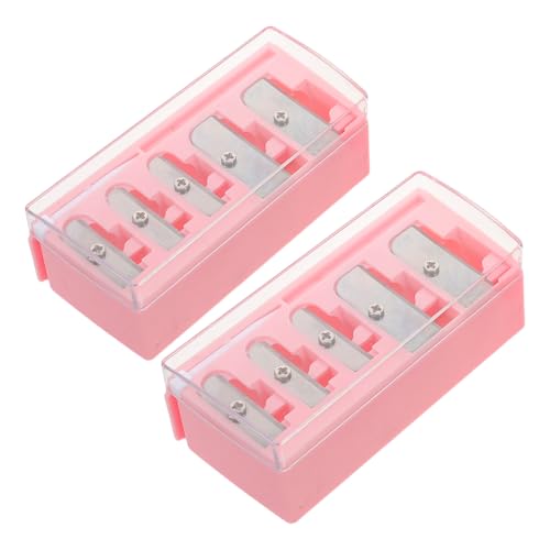 Sacapuntas para lápices de cejas y labios Cabilock: afilador manual rosa de 5 agujeros