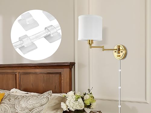 Goodate BZ-2PACK Plug In Wall Sconces With Remote Control, Dimming 10%-100% & Adjustable Colors 2700K-6500K, Hardwire Or Plug-In, Swing Arm Wall Lamp thumb #8