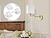 Plug in Wall Sconces with Remote Control, Dimming 10%-100% & Adjustable Colors 2700K-6500K, Hardwire or Plug-in, Swing Arm Wall Lamp with White Fabric Shade, Wall Sconces Set of Two, Gold Finish