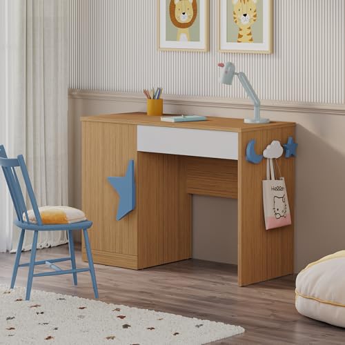 Image of Wakefit Eukee Engineered Wood Study Table - Urban Teak