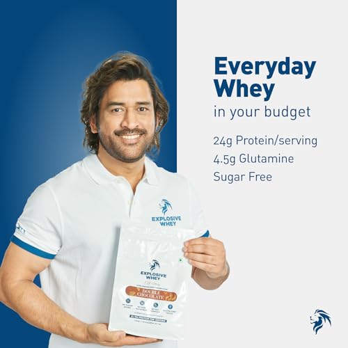 Image of Explosive Whey Elite Series Whey Protein - Trusted by M.S. Dhoni | 24g Protein per Scoop | Premium Concentrate + Isolate Sport Supplement for Enhanced Muscle Growth and Recovery | Unflavoured - 1kg (30 Servings)