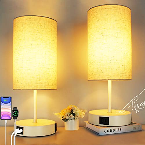 HiBay 17.75-in Touch Bedside Lamps (2) USB & Outlet