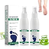 2pcs Foot Spray with Tea Tree Oil, Tea Tree Oil Feet Spray, Foot & Shoe Freshness, Clear Foot Sanitizer Spray, Quick-Drying and Travel-Friendly, 100ml/3.38fl.oz