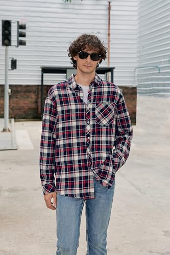 Image of Betusline Boy and Men Button Down Plaid Shirt