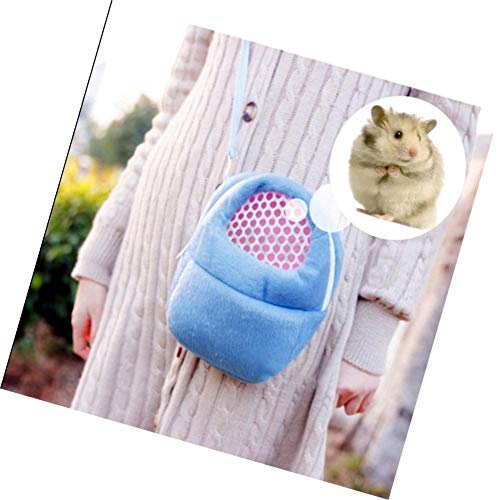 Jamisonme - Bolsa portátil para Transportar Mascotas, hámster, hámster, Erizo, Chinchilla, hurón, Bolsa para pequeños Animales (L  25 x 21 cm, Azul) Chinchilla