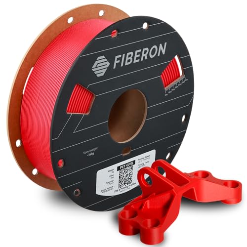 Image of Polymaker Fiberon Red PET-GF15 3D Printer Filament 1.75mm 1KG, 15% Glass Fiber Reinforced, High Strength & Heat Resistance, Ideal for Automotive, Industrial & Functional Parts, AMS Compatible