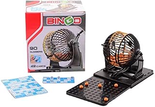 Family Bingo Lotto Numbers Machine Game 90 Number 24 Cards Bingo 6" Cage Lockdown Bingo Cage Bingo Gift