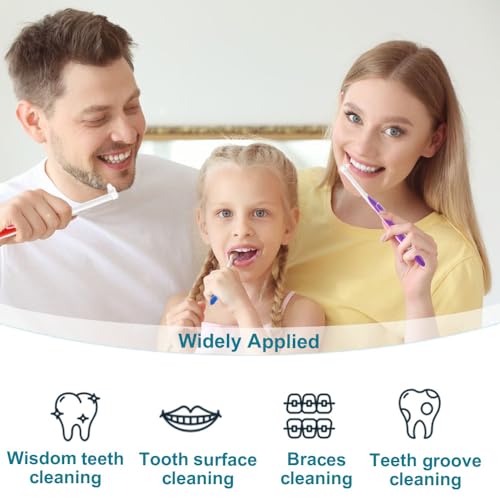 Sufune 5 Stück Tuft Zahnbürste Einbüschelbürste Getuftet Bürste Weich Büschelzahnbürste Kleine Zahnbürste Tuft Toothbrush Zwischenräum Zahnbürste Zahnlücke Bürste für Zahnspange