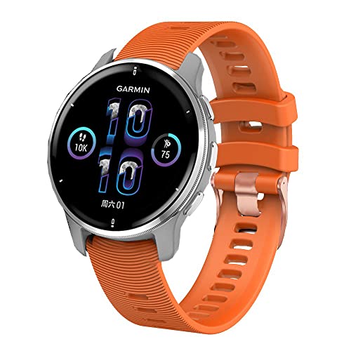 Cierre de acero oro rosa en correa de 20mm para Garmin Forerunner y Venu 2 Plus 3