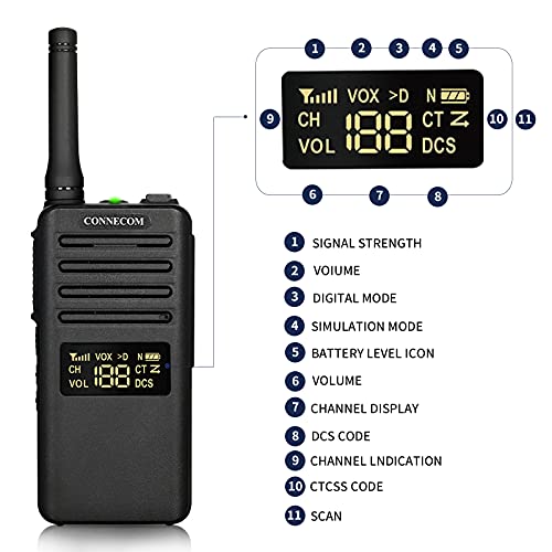 Two Way Radios - Connecom Digital & Analog Compatible Radios Business Long Range Walkie Talkies Suitable For Shop, Hotel, Warehouse, Restaurant, Chain Etc Two-Way Wireless Gd700 2 Pack #TOP2
