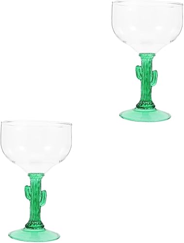 BESTonZON 2 piezas de cactus, copa de cactus, taza de cactus, práctica taza de bebida con pies, vasos retro, decoración retro, copa de cerveza,