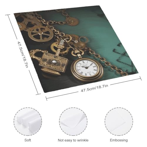 6 PCS Servilletas de Tela Estilo Steampunk 18.7x18.7 pulgadas miniatura 2
