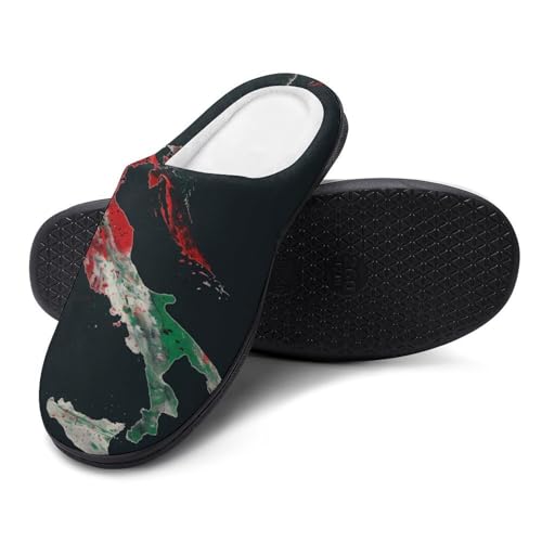 Italy Flag Vintage Italian Italia Women's House Slippers Anti-Slip Cotton Home Shoes with Rubber Soles for Indoor Outdoor3