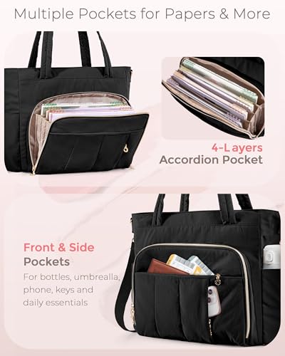 Bolso tote para profesor Marscamd con bolsillos acordeón miniatura 3