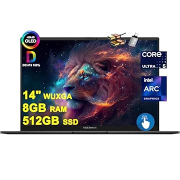 ASUS Zenbook 14 OLED Business AI PC Laptop 14 polegadas WUXGA OLED Touchscreen (550nits 100% DCI-P3 brilhante) Intel 14-core Ultra 5 125H 8GB RAM 512GB SSD retroiluminado Thunderbolt Harman/kardon