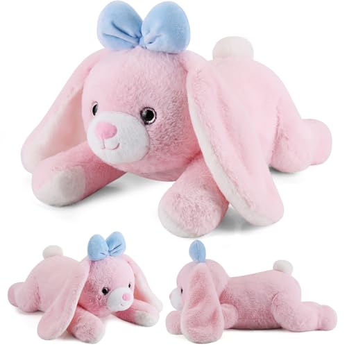 meowtastic Easter Bunny Weighted Stuffed Animals - Easter Rabbit Stuffed Animals, Big Bunny Weighted Plush Pillow - Cute Plush Toys Gifts for Kids & Adults (22