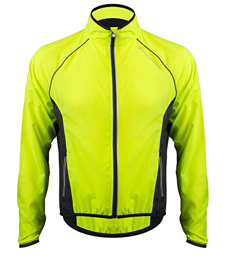 | Men's Packable Windproof Jacket | High Visibility Safety Yellow Windbreaker