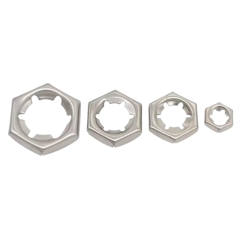 SS304 Stainless Steel Self Locking Counter Nuts, M6 M8 M10 M12 M16 M20 M30, Hex Lock Nuts for Mechanical Engineering, Construction & Industrial Fastening Applications (50,M24)