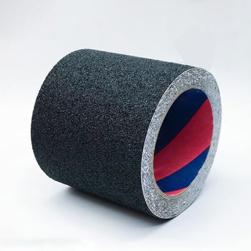 滑り止めの高い牽引力滑り止めトレッドベルト グリップテープ マルチカラー 2-6インチ x 16フィート ロール 階段スロープ用(Black W 4in)