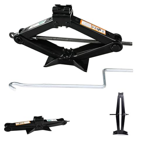 Scissor Jack with Speed Handle, 2Ton/4409 lbs Heavy Duty Steel Scissor Car Jack, 3.3-15.16 Lifting Range Scissor Lift Jack, Portable Tire Jack Tool Kit for Cars Trucks Sedans MPVs, Black