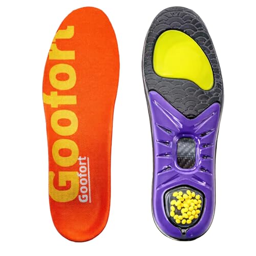 Goofort DynaZoom Carbon Fiber Insoles Men Women Arch Support Gel Orthotic InsertsDynamic Performance with Carbon Fiber Stability Plate Anti-Fatigue Sports Plantar Fasciitis