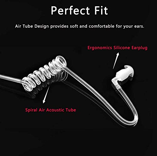 Two Way Radio 2 Pin Earphone Security Hands-Free Walkie Talkie Earphone 3.5mm with PTT Button, Speaker for SAMCOM,BaoFeng, Kenwood Walkie Talkie 6 Packs
